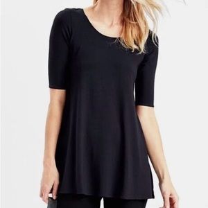 EILEEN FISHER Black Silk Knit Swing Dress or Tunic Top! Great condition!